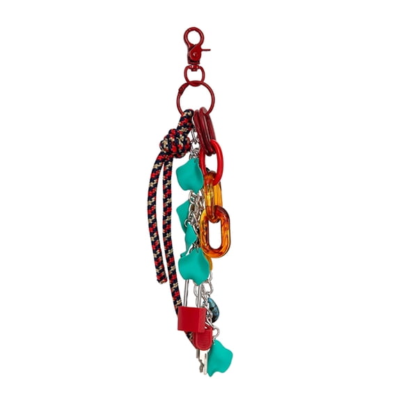WINDLAND Stylish Nylon Rope Bag Charm with Lock Chain Accessory for Trendy Men and Women