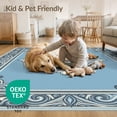 thumbnail image 4 of ODIKA 9'x12' Washable Area Rug Non-Slip, Chair-Friendly Farmhouse Medallion With Transitional Scroll Frame Abstract Modern Refined for Dining Room, Basement, Large Office, 4 of 7