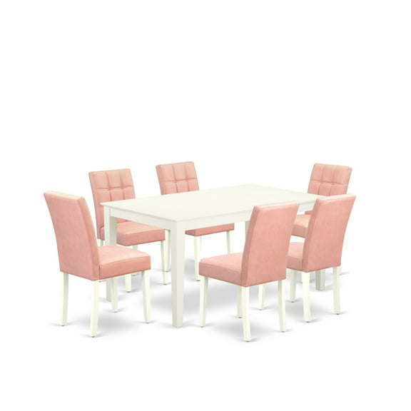 East West Furniture 7 Piece Modern Dining Table Set