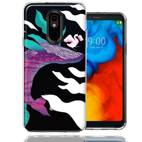 MUNDAZE For LG Aristo 4/Escape PLUS/Tribute Royal Mystic Floral Whale Design Double Layer Phone Case Cover