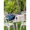 thumbnail image 4 of Outdoor Tablecloth with Umbrella Hole Zipper Navy Blue Pink Abstract Art Round Tablecloth 60" Waterproof Outside Table Cloth Modern Luxury Geometric Patio Table Cover Tablecloths for Picnic Party, 4 of 8