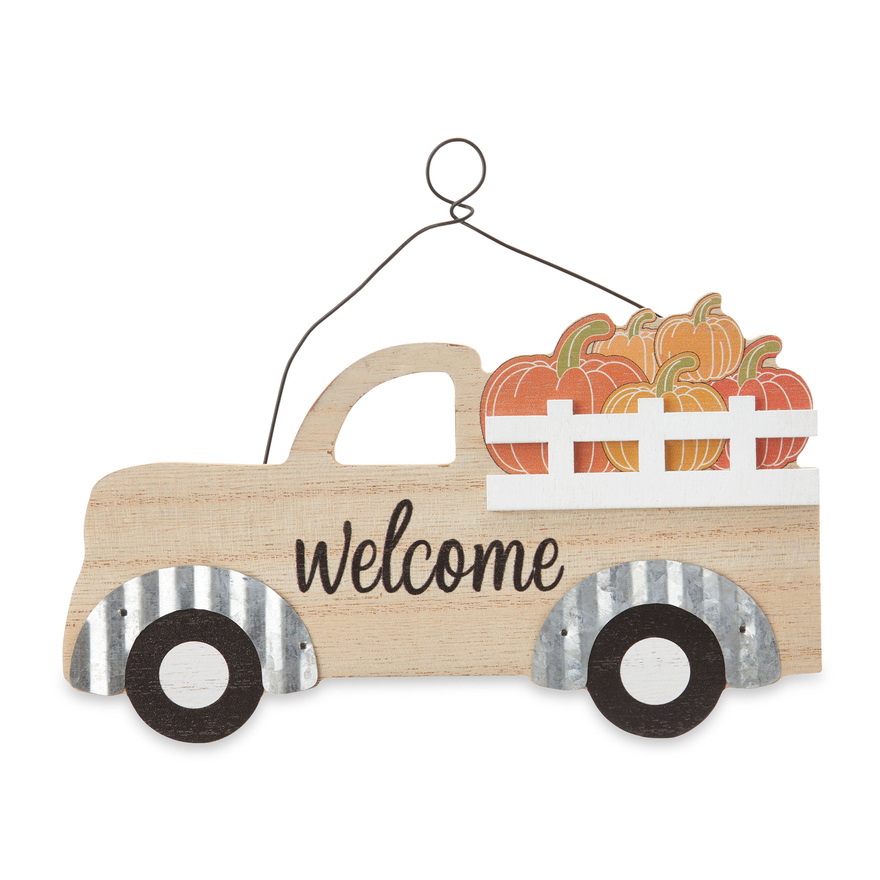 Way to Celebrate Harvest Vintage Natural Wood Truck Wall Decoration