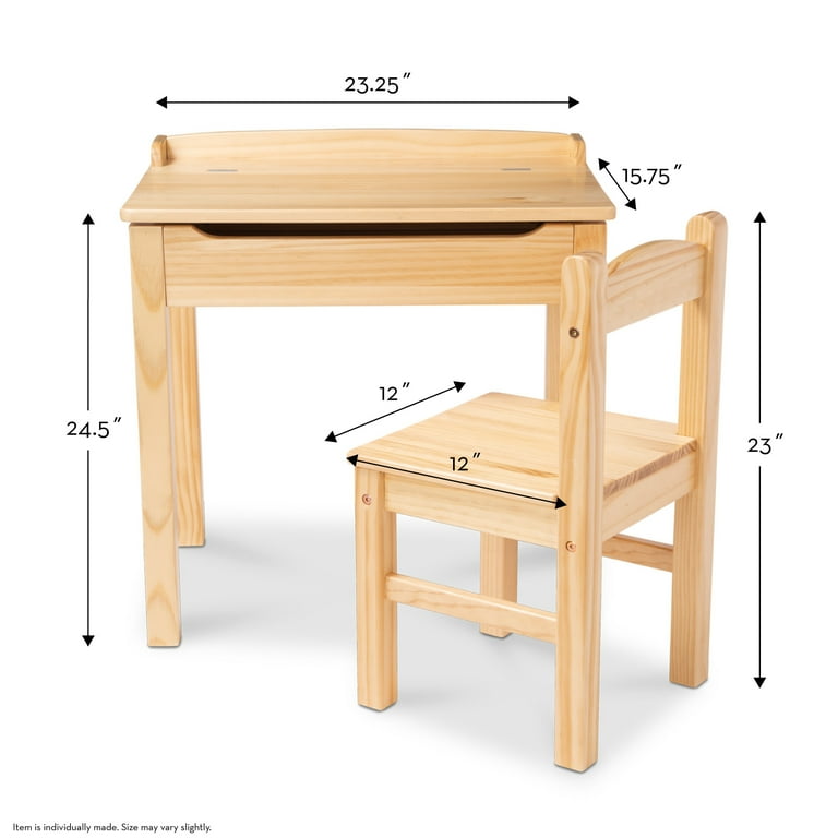 Melissa Doug Wooden Child's Lift-Top Desk Chair Honey