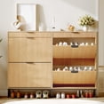 thumbnail image 4 of Shoe Storage Cabinet with 2 Flip Drawers &1 Small Drawer, Slim Entryway Shoe Organizer with Metal Leg, Shoe Rack for Hallway, 4 of 9