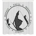 thumbnail image 3 of Nepal Shower Curtain, Makalu Mountain in Himalayas Outdoor Adventure Climbing Themed Illustration, Fabric Bathroom Set with Hooks, 69W X 75L Inches Long, Grey Charcoal Grey, by Ambesonne, 3 of 3