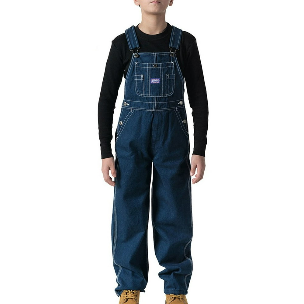 Walls Walls Boy's Big Smith Denim Bib Overalls Washed Denim Blue 14