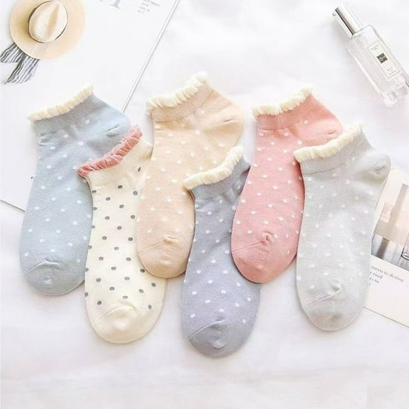 Sunbona Women's Socks Casual Dotted Short Socks For Daily Wear Versatile Low Cut Ankle Socks Perfect For Year Round Fashion