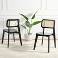 thumbnail image 2 of SAFAVIEH Luz Contemporary Cane Dining Chair, Black, Set of 2 (17.3 in. W x 20.1 in. D x 31.9 in. H), 2 of 13