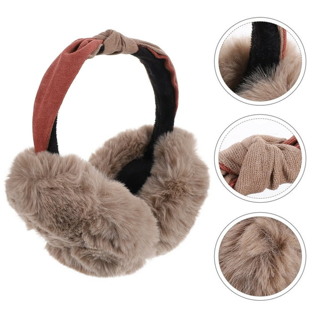 HINTRMENT 1Pcs Earmuff Winter Ear Muffs For Ladies Synthetic Material Warm Keeping Ear Protection Khaki 14X20X22CM