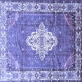 thumbnail image 1 of Ahgly Company Indoor Square Medallion Blue Traditional Area Rugs, 3' Square, 1 of 4