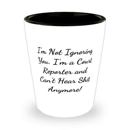 

Joke Court reporter Shot Glass I m Not Ignoring You. I m a Court! Sarcastic Gifts for Friends from Colleagues Birthday Gifts Unique court reporter gifts Inexpensive court reporter gifts Court