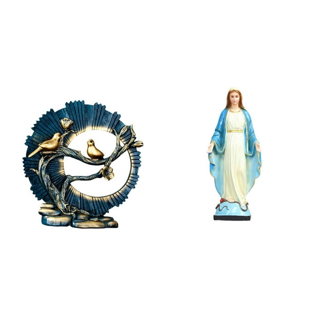 Elegante Adorno De Resina Para Sala De Estar Y Dormitorio, Escultura Católica Inspirada En La Virgen María Para Escritorio, Estantería Y Mesa De Oficina.