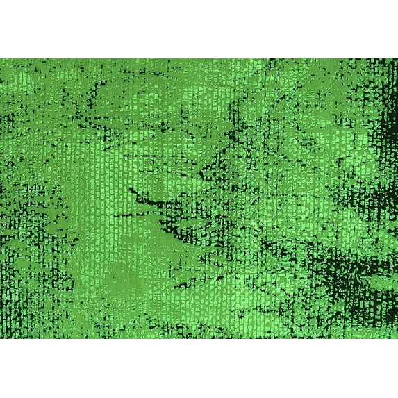 Ahgly Company Indoor Rectangle Oriental Green Industrial Area Rugs, 2' x 5'