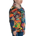 thumbnail image 3 of Kdxio Psychedelic Faces Colorful Pattern Boys Athletic Unisex Boys Girls Hoodie with Pocket Sweatshirts-Medium, 3 of 6