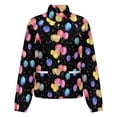 thumbnail image 5 of Jackets for Women Winter Coat Jackets Flannel Stand Collar Jacket(Watercolor Balloon,Size:S-4XL), 5 of 7