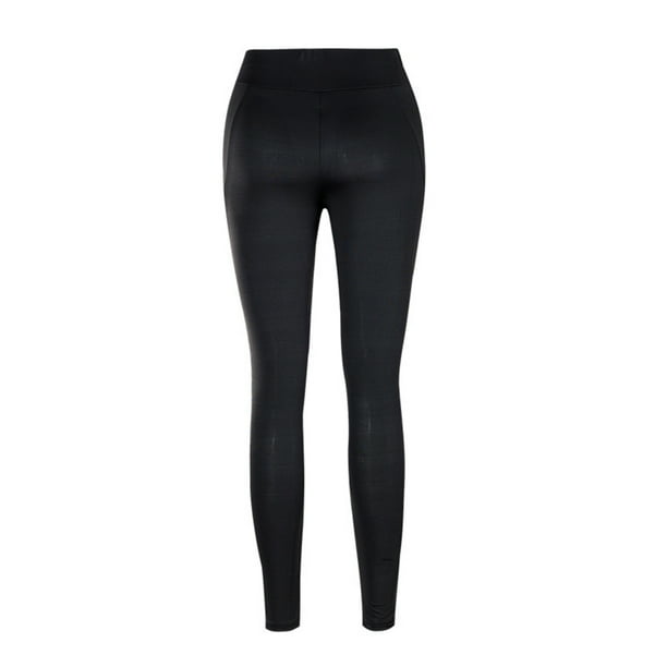 Qarigey Polainas negras cómodas y respirables del entrenamiento de la aptitud diseñadas para las polainas activas del deporte de las mujeres Prendas para la parte inferior del cuerpo Negro S