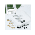 thumbnail image 2 of 5 Pare Aretes Hombre Mujer Falsos Piercing Imán Circón Acero Xtellar plateado, 2 of 4