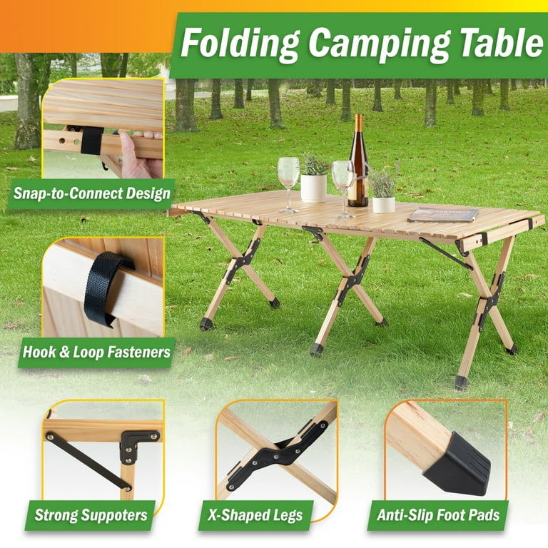Wakeman Outdoors Portable Camping Table - 4ft Folding Table