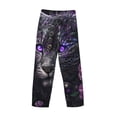 thumbnail image 3 of Vsdgher Purple-Eyed Floral Leopard Print Mens Pajama Pants Sleep & Lounge Pants, PJ Bottoms With elastic waistb and Pockets, 3 of 5