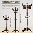 thumbnail image 3 of Solid Wooden Coat Racks Freestanding, Heavy Duty Coat Rack Stand with 11 Hooks， Natural Birch Wood Coat stands with Triangle Base, Coat Hanger Standing for Entryway Bedroom Office (Antique triangle), 3 of 8