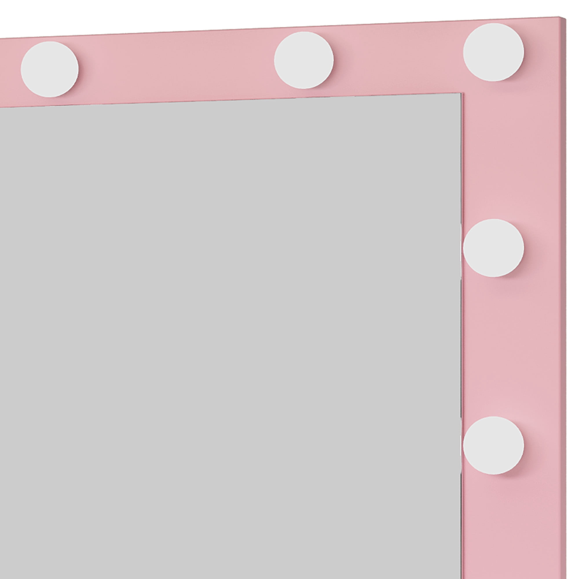 Uforic Makeup Vanity with 3 Color Lights & 3 Storage Shelves, Modern Vanity Makeup Desk, Pink