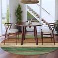 thumbnail image 5 of Retro Green Brown Wood Grain Washable Round Area Rug 5 ft, Vintage Farmhouse Country Style, Soft Non Slip Rugs Stain Repellent Indoor Felt Carpet for Living Dining Room Bedroom Home Office, 5 of 9