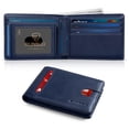 thumbnail image 1 of Cartera RUNBOX de piel delgada, plegable, con bloqueo RFID, azul, para hombre, 1 of 6
