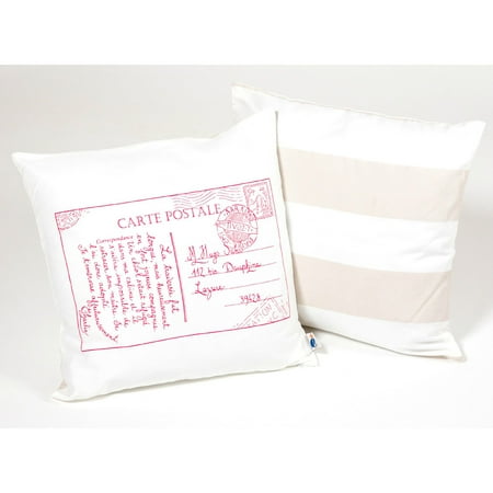 Red Postal Card Kid Throw Pillow by Atelier Edele