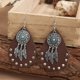 thumbnail image 2 of Nvzi Pendientes colgantes de estilo retro, nuevos y únicos, estilo bohemio étnico, joyería vintage (marrón), 2 of 3