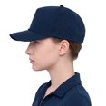 thumbnail image 7 of TOPTIE Perforatd Trucker Hat with Rope, 5 Panel Quick Dry Snapback Cap - Navy, 7 of 7