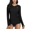 thumbnail image 1 of BeautyIn Women V-Neck Rash Guard UPF 50+ Sun Protection Swimwear Shirt, 1 of 6