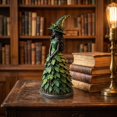 thumbnail image 3 of JWZZYD Enchanted Autumn Witch Figurine,Fall Witch Decor Halloween Tabletop Statue with Leaf Gown, 9.8" Witch Figurine, Seasonal Resin Witch Decoration for Mantel Shelf Home (Green), 3 of 6