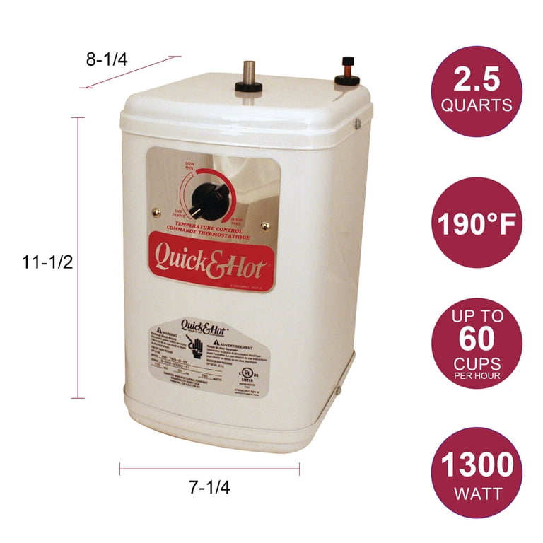 Westbrass D205H-62 Victorian Hot & Cold Water Dispenser – Matte Black, 9" Height, 5.5" Spout Projection, With Hot Water Tank – Single-Hole Installation