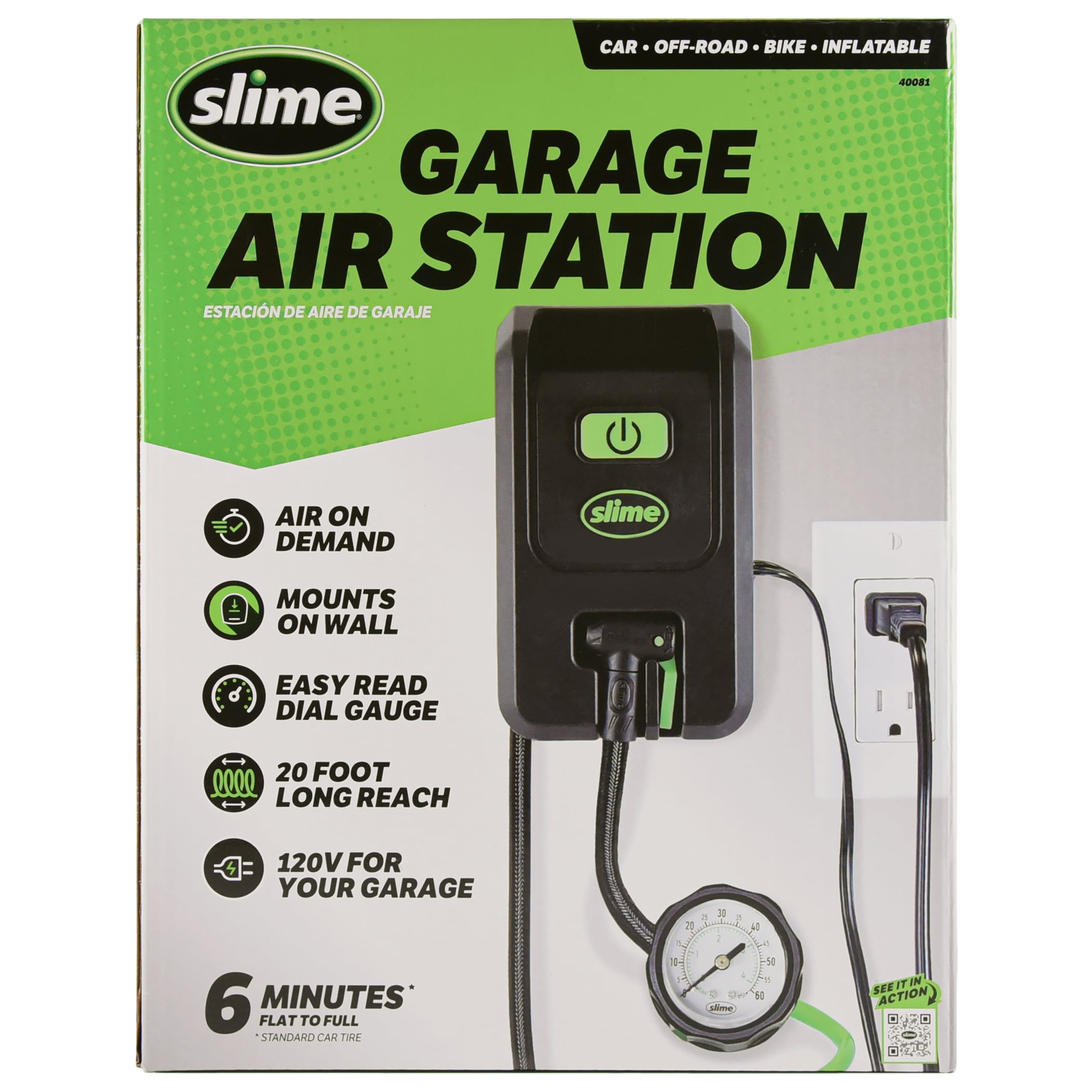 Slime Garage Air Inflation Station 120 volts Tire Inflator Tire Pump