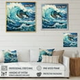 thumbnail image 4 of Designart "Of Wonder Coastal waves Waves painting VII" Nautical & Beach Floater Framed Wall Decor, 4 of 7