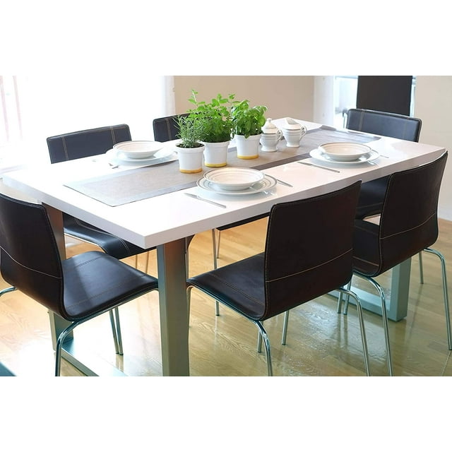 Inspirer Studio Table de Salle à Manger Romaine Extensible avec Piédestal (Blanc à Haute Brillance)