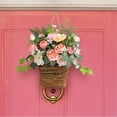 thumbnail image 6 of FAMTKT Spring Wreath, Artificial Floral Wreaths, Flower Baskets Simulated Flowers Outdoor Decoration Photography Flower Wreath for Front Door Wall Window Festival Porch Patio Garden Decor, 6 of 9