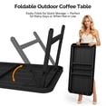 thumbnail image 3 of Ktaxon 36"x18.5" Folding Side Table, Lightweight Patio Side Coffee Table, Metal Steel Rectangular Outdoor End Table, Easy to Store, Perfect for Indoor Living Room Lawn Porch,  Black, 3 of 9