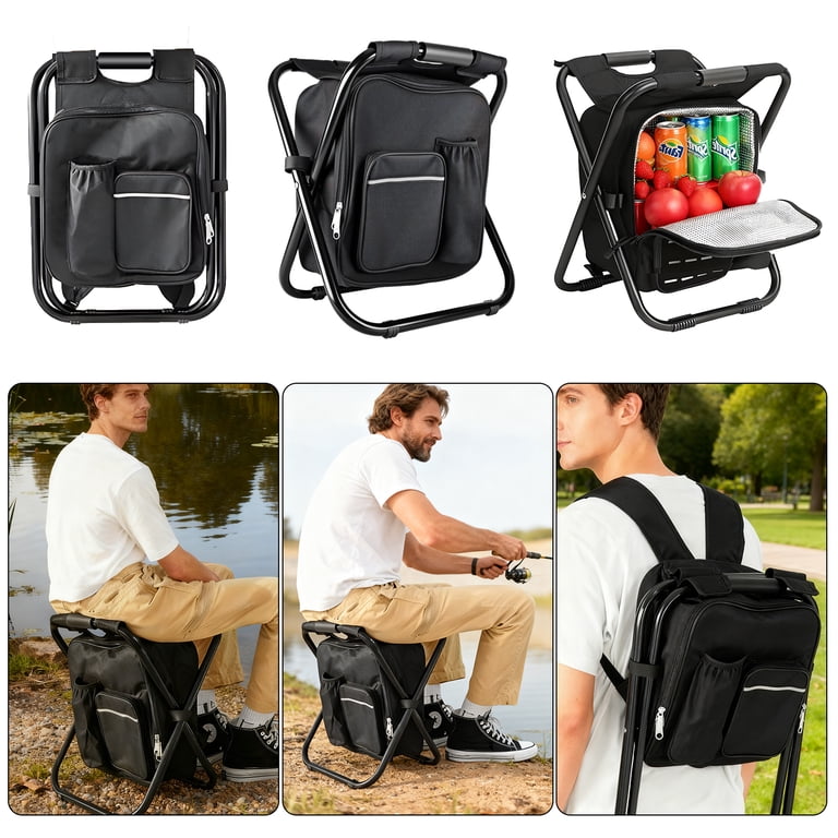 Free Shipping! KAMIDA Portable Camping Stool Backpack Cooler Chair