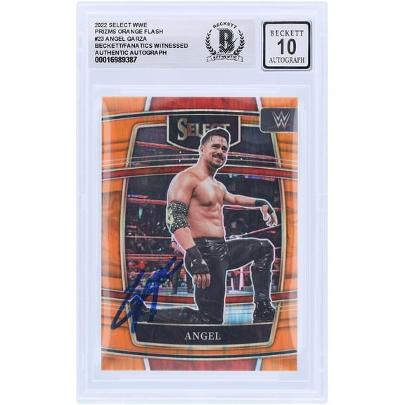 Angel Garza WWE Autographed 2022 Panini Select Orange Flash Prizm #23 Beckett Fanatics Witnessed Authenticated 10 Card - Fanatics Authentic Certified