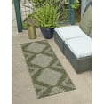 thumbnail image 2 of Unique Loom Outdoor Modern Collection Area Rug - Tambor (2' x 6' 1" Runner Green/Ivory), 2 of 10