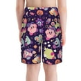thumbnail image 4 of Kirby Character Boy's Board Shorts Teen Swim Trunks Drawstring Quick Dry Beach Shorts Summer Beachwear with Mesh Lining and Pockets, 4 of 8