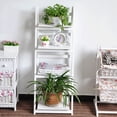 thumbnail image 3 of Garfans 4 Tier Foldable Wooden Ladder Shelf Flower Stand Flower Plant Display Stand Indoors Outdoors, 3 of 5