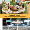 thumbnail image 6 of Elastic Fitted Round Tablecloth, Brown Eucalyptus Leaves Waterproof Stretch Table Cover for 45"-54" Tables, Spring Summer Botanical Washable Outdoor Tablecloths for Patio, Picnic, Camping, 6 of 9