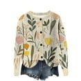 thumbnail image 1 of Économies d'Automne! srobpty Cardigan à Manches Longues pour Femmes, Cardigan Imprimé pour Femmes Bouton Col Rond Sans Capuche Décontracté Mode Extérieur Kaki, TG, 1 of 3