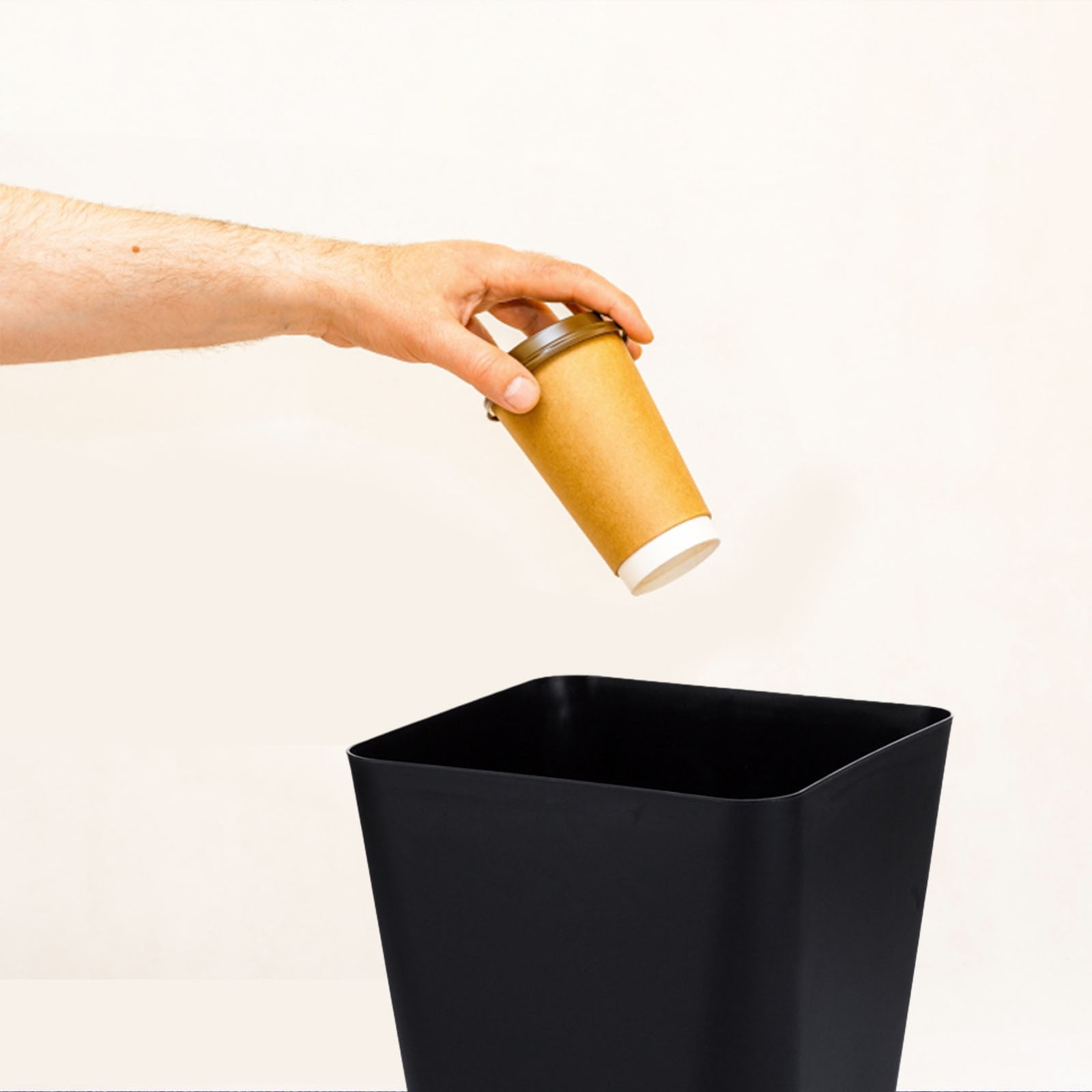 2 Pack Kitchen Trash Can,White Black,9.02x7.05x11.54",Rectangular Commercial Wastebasket,Wastebasket Trash Can Garbage For Bathroom Countertop Large Plain Trash Can(Black*1+White*1,9.02x7.05x11.54")