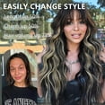 thumbnail image 5 of Clip in Long Wavy Synthetic Hair Extension 20 Inch Black Mixed Blonde 4PCS Thick Hairpieces Fiber Double Weft Hair for Women, 5 of 7