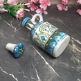 thumbnail image 3 of India Meets India Ceramic Bottle/Jug/Jar/Oil Dispenser [Sky Blue] Ceramic Storage Bottle for Oil, Vinegar, Sauces, Ketchups, Ceramic Bottle w/ Lid, 16oz (500 ML), 3 of 4