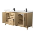thumbnail image 2 of Janna 66" White Oak Double Vanity & Giotto Quartz Top (1-Hole) & Black Trim, 2 of 5
