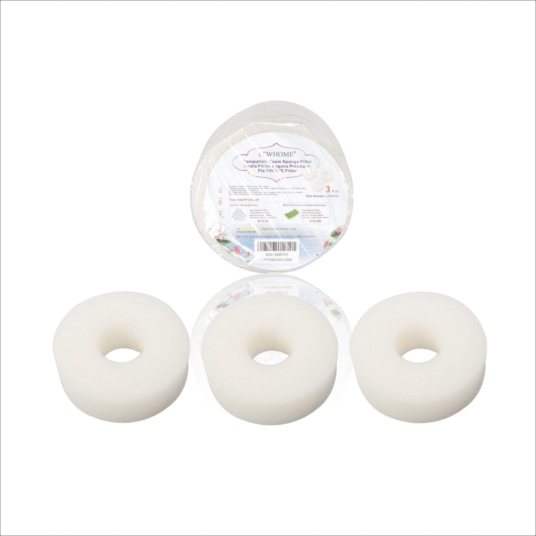 LTWHOME Compatible Foam Sponge Filter Media Fit for Laguna Pressure-Flo 700 UVC Filter Pack of 3